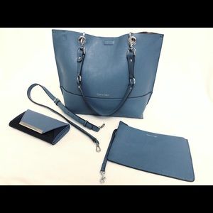 Authentic Calvin Klein Tote Purse & make up bag